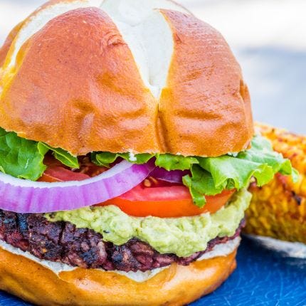 Vegan Beetroot Burger & Avocado Spread