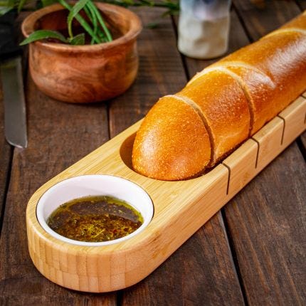 Bread Board with Ceramic Dip Bowl