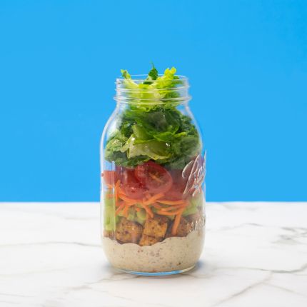 Buffalo Tofu Mason Jar Salad