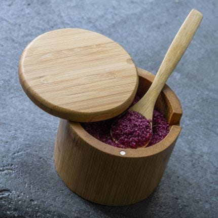 Bamboo Salt Box with Spoon