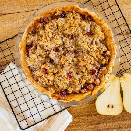 Mulled Cranberry Pear Pie