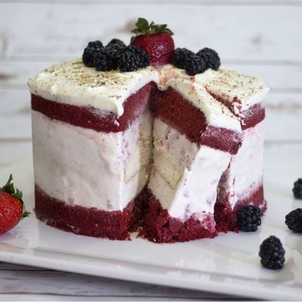 Red, White, & Cool Ice Cream Cake