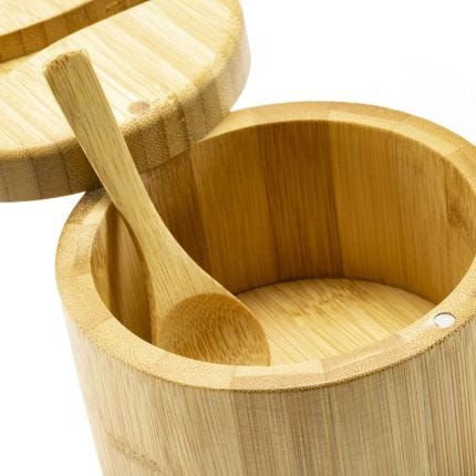 Bamboo Salt Box with Magnetic Spoon