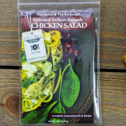 Spiraled Yellow Squash Chicken Salad Recipe Kit